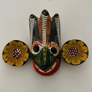 Folk Art Wood Carved Mask Sri Lanka